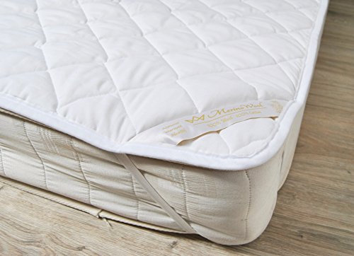Baumwolle Komfort Wärmeunterbett Merino Wolle Wärmeunterbett Wolle & Baumwolle commmbination + eckgurten Matratzenauflage, 120 x 200 cm
