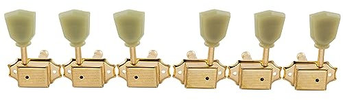 Musiclily Pro 3L3R Vintage Gitarren Mechaniken Tuners Tuning Pegs Machine Heads Stimmwirbel Set für Les Paul Style E-Gitarre/Akustikgitarre, Gold Keystone Flügel