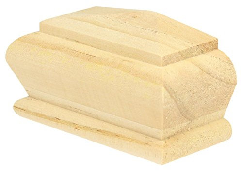 Jackson Woodturners Pine Half Pyramid Cap – Recessed to Fit 90mm x 45mm Half Newel Post – Unfinished Pine Stair Part 120mm x 53mm