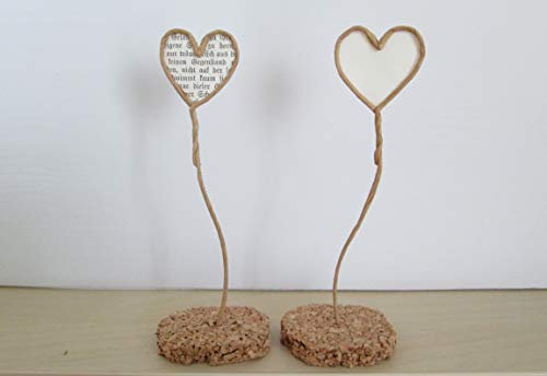 Drahtherz, individualisierbar, als Geschenk oder Dekoration, für Geburtstag, Weihnachten, etc., ca. 14 cm