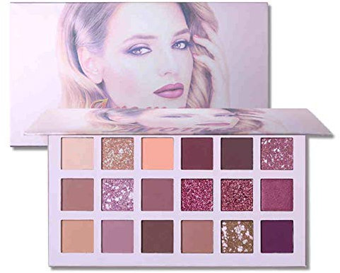 La nouvelle palette de fards à paupières Nude 18 couleurs Matte Shimmer Glitter Multi-Reflective Shades Teint Ultra Pigmenté Maquillage Ombre à Paupières (A)