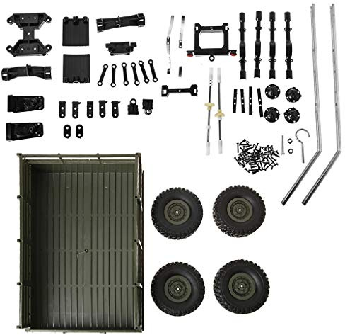 Hukai Upgrade Trailer DIY Part Set for WPL 1/16 Military Truck RC Car DIY Accessories