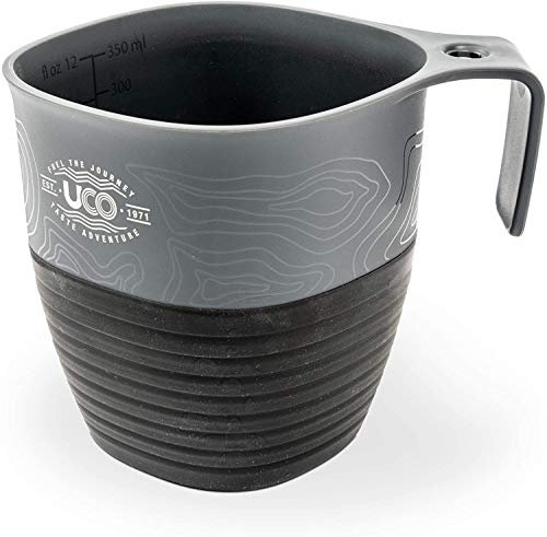 UCO Taza plegable para senderismo, mochileros y camping, 12 onzas, Venture, gris y negro
