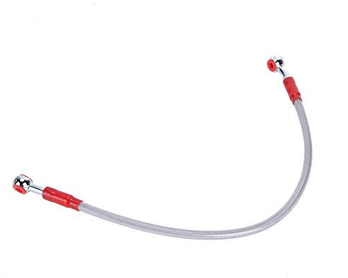 Tubo flessibile olio freno moto universale Tubo linea carburante Raccordo acciaio inossidabile intrecciato 45/90cm(45cm-Grigio)