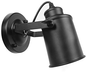 kylynly Industrial Track Lighting Ceiling Spotlight, Matt Black Vintage Wall Mount Lights, Rotate Head, Hardwired No Plug, E26 Base, Decor for Indoor Living Bedroom or Loft Cafe bar Lighting(No Bulb)