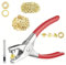Heilanole Set di Pinze per Occhielli da 6 mm, Kit di Pinze per Punzonatura di Occhielli con 100 Occhielli Metallici, Kit di Utensili per Occhielli per Pelle e Tessuto