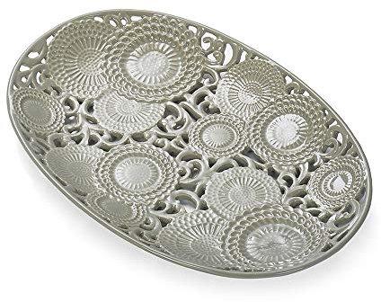 Henriette Piatto Ovale in Porcellana Grigio Kyoto CM.42X28 D17661