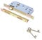 Aqbau® Türschloss Zimmertürschloss 90 / 50mm DIN Links Zimmertürschlösser mit schlüssel, Zimmertür Einsteckschloss Zimmertür Schloss Bunbartschlüssel Schloss