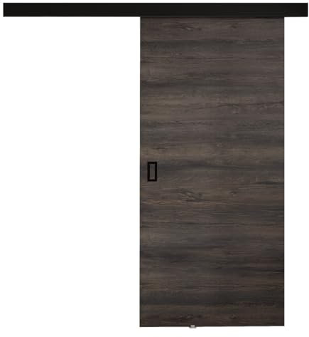 Mirjan24 Sistema di porta scorrevole Fulmar con chiusura automatica, porte interne set completo per porte scorrevoli con divisori (rovere scuro, modello 90)