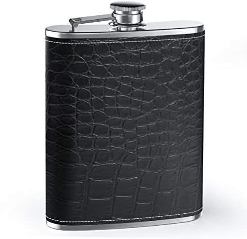 Flasque Alcool 8oz Flasque Hanche en Acier Inoxydable Anti-Fuite Flasque pour Whisky, Rhum et Vodka Flacon pour Homme et Femme Voyage Pêche Camping et Escalade