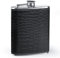 Flachmann Edelstahl 8oz Schwarzem Leder Auslaufsicherer Hip Flask für Trinken von Alkohol, Rum, Wodka Whisky für Männer und Frauen