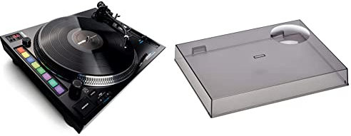 Reloop RP-8000 MK2 - Der fortschrittlichste DJ-Plattenspieler & RP-7000/8000 Abdeckhaube – Klappbarer Acryl Plattenspieler Staub- und Schmutzschutz, für Reloop RP-7000/8000 (transparent schwarz)