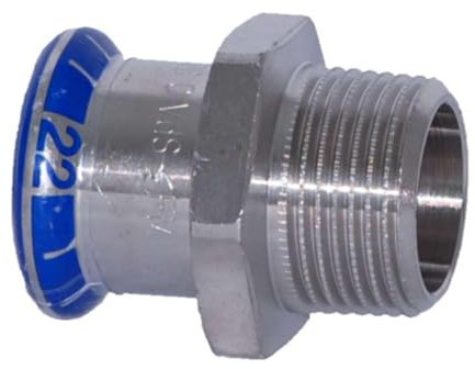 Geberit Mapress Edelstahl Übergangsstück AG, 18mm x 1/2