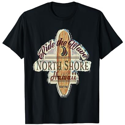 Surfen, Surfbrett, Distressed Longboard North Shore T-Shirt