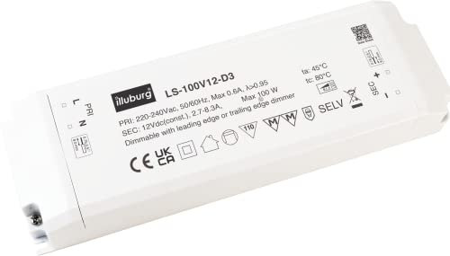HuaTec LED-Trafo 12V Dimmbar TRIAC 100W für LED Strip LED Netzteil Driver Treiber Transformator