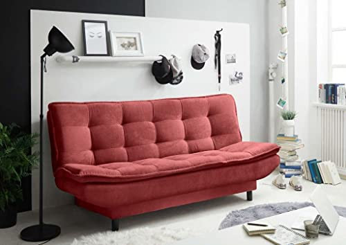 Froschkönig24 Patch 2 Schlafsofa Schlafcouch Polstergarnitur 188 x 89 cm Rot