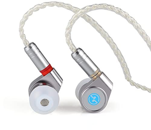 LINSOUL 2022 Upgraded TIN HiFi T2 2DD 10mm DLC Dynamic Driver in Ear Monitor Earphone with Detachable 0.78mm 2Pin Silver-Plated Cable, Aluminum Cavity for Audiophile DJ Musician