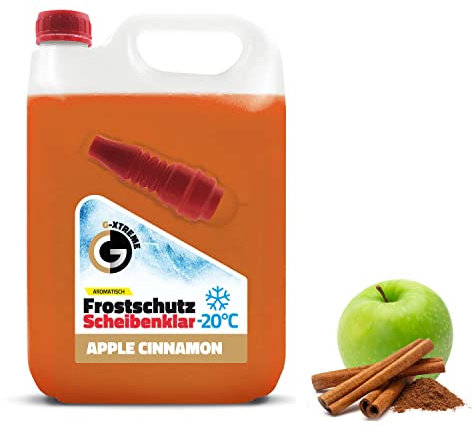 Scheibenfrostschutz mit Apple&Cinnamon Duft | Schlierenfreier und effektiver Scheibenreiniger für den Winter | Gebrauchsfertige frostschutzmittel scheibenwaschanlage | 5L