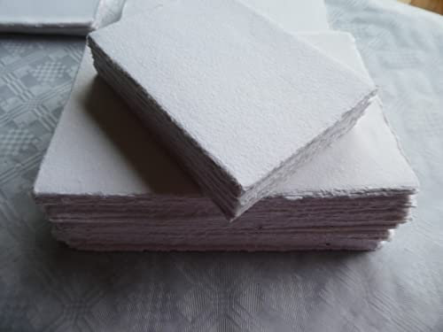 handgeschöpftes Büttenpapier mit Büttenrand A6 25 Bogen/Set -big pack- weiß 140g/m² Aquarellpapier BaumwollLinters