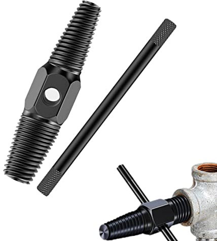 Double Head Broken Pipe Extractor Valve Screw Extractor Pipe Cleaning Fasteners Pipes Screw Bolt Extractor for 1/2 Inch 3/4 Inch Pipes Valve Faucet