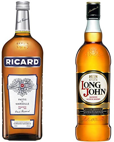 RICARD Pastis de Marseille 200cl 45% & LONG JOHN Ecosse Scotch Whisky 70 Cl