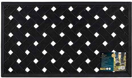 JVL Lattice Scraper Rubber Studs Doormat, 40x70cm
