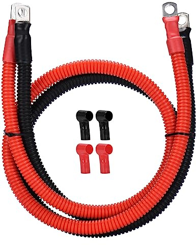 DIHOOL batteriekabel 50mm2 m8 20cm 0 AWG Silikonkabel Wellrohr Kabelrohr Weich und Flexibel Hitzebeständiges