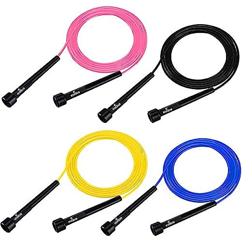 KINZIO Springseil für Fitness Erwachsene & Kinder für Boxen Rutschfest und ideal für Fitnes Crossfit Sport und Freizeit Verstellbare Größe Speed Rope (Rosa)