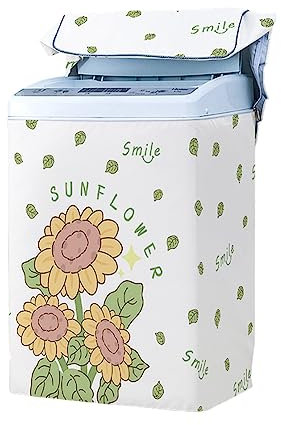 Odot Washing Machine Cover Top Load Waterproof Dustproof Washer Machine Dryer Protector Sunscreen Washer Dryer Cover for Modern Most Top Load Washer Dryer (Sunflower,XL(8.5-12kg))