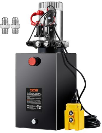 VEVOR 15 Quart Double Acting Pump Centralina Idraulica, Black, 14L
