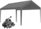 Carport Auvent de rechange pour cadre d'auto de 3 x 6 m, tissu polyéthylène 180 g, bâche imperméable et résistante aux UV avec élastiques à boule, blanc (3 x 6 m, gris)