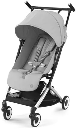 CYBEX Gold Kinderwagen Libelle mit One-Pull Harness, Von ca. 6 Monaten bis ca. 4 Jahre (max. 22 kg), Ultraleicht (nur 6 kg), Fog Grey (Grau mit silbernem Rahmen)