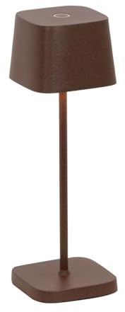 Zafferano, Ofelia Micro Lampe, Kabellose, Wiederaufladbare Tischlampe mit Touch Control, Auch für den Außenbereich Geeignet, Dimmer, 2200-3000 K, Höhe 20 cm, Farbe Corten