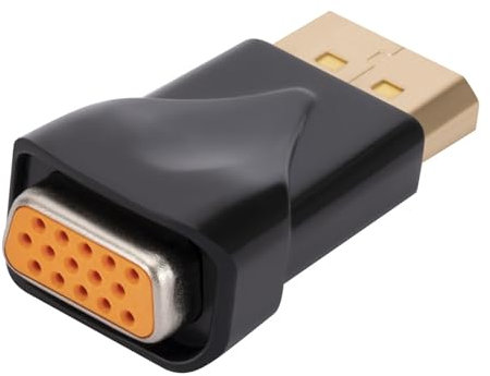 Acahhotxx Adaptateur Displayport vers VGA plaqué 1080p standard mâle vers VGA mâle pour ordinateur portable, PC, projecteur, moniteur, Displayport vers VGA, adaptateur convertisseur Displayport pour