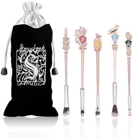 DDFV Make-up-Pinsel-Set für Frauen mit Geschenktüte 5pcs Metall Magie Lidschatten Eyeliner Blending Pencil Lip Brush Beauty Tools, Freundin Ehefrau