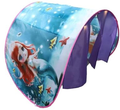 Schlafzelte Fantasy Fun Faltbar Play Pop up Outdoor Indoor Dream Twin Size für Jungen & Mädchen, Kinderzelte Spielhaus, Weihnachten Geburtstag Geschenke (Meerjungfrau mit Fernlicht)