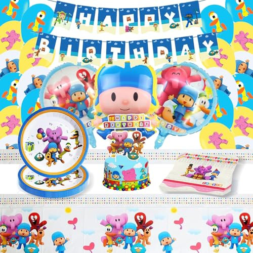 Feste Compleanno Decorazioni,Stoviglie per Feste,Kit Compleanno Bambini,Addobbi Compleanno,Compleanno Palloncini,Striscione,Tovaglie,Piatti,Tovaglioli,per Festa di Compleanno Bambini, 10 Ospiti