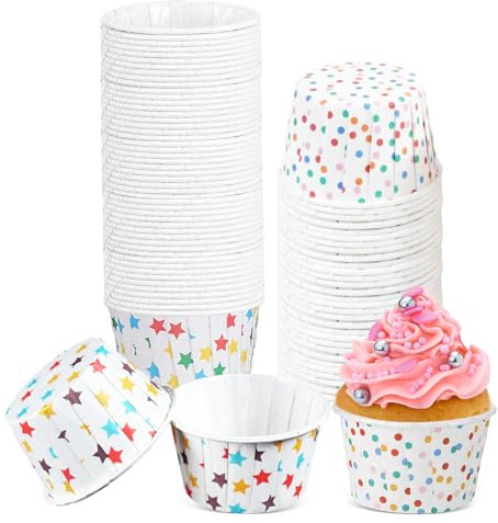 100 Stück Muffinförmchen Papier, Muffins Papierförmchen, Cupcake Förmchen, Muffins Backförmchen, Wrapper Muffinförmchen für Backen Dessert Party Geburtstag Hochzeit