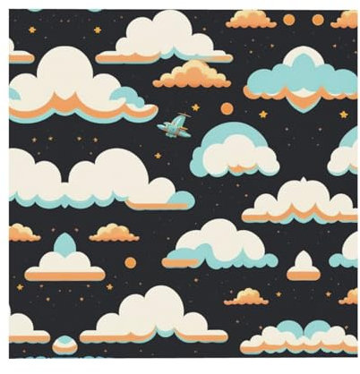 XZDCAL Leinwanddruck The Sky in the Dark, quadratisch, rahmenlos, Perlglanz, Wanddekoration, Faserstoff