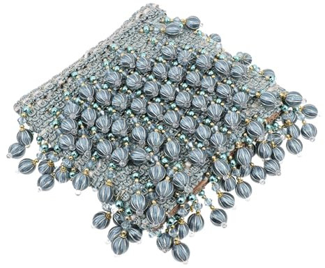 HAWILLOSCH Heimtextilien Perlenspitze griechisches Schlüsselband Perlenvorhang trimmen Sofabezug dekoration weihnachten weinachtsdeko Perlen Quaste Anhänger Vorhang DIY Anhänger Plastik Blue