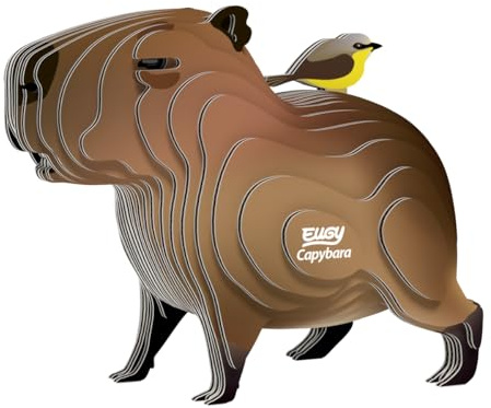 EUGY 650120 Wasserschwein, 3D Tier-Puzzle für Kinder und Erwachsene zum Zusammenbauen, DIY Tierfigur, Bastelset ab 6 Jahren