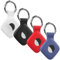4 Pack Holder Case Compatible with Tile Mate 2022 2024 Tracker, Anti-Scratch Finder Protective Cover for Tile Tracker with Key Ring, Silicone Tile Keychain for Pets,Keys(Black White Red Blue)