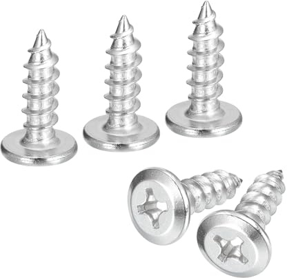 sourcing map M6x16mm Flat Head Phillips Drive Self Tapping Screws 25Pcs | 304 Stainless Steel, Cross Drive, Fastener Screws, Silver