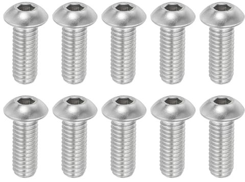 PATIKIL Vis à tête cylindrique à six pans creux 3/8-16 x 1 po, 10 pièces, en acier inoxydable 304, 18-8, empreinte hexagonale, filetage complet, filetage fin UNC