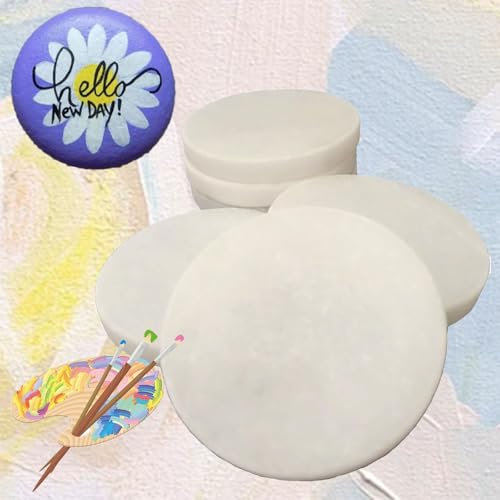 Homefantasy 15 Pièces de Pierres Blanches à Peindre, Pierres à Peindre Plates pour Enfants, Galets de Peinture Lisses de 5cm, DIY Galets Peinture, pour Art, Artisanat, Décoration d'Aquarium