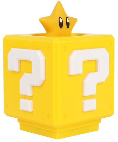 HIULLEN 3D Icon light Night Lights von Mario, Quadratische Ziegel LED Nachtlicht Kinder, Fragezeichen Block Lampe, 3D Fragezeichen Lampe Würfel mit Sound, Kinder Nachttischlampe Geschenk