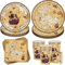 Kit Vaisselle Anniversaire,Party Set, assiettes, serviettes et gobelets, décoration de table, décoration d'anniversaire,Assiette Carton Papier Tasses Serviettesr Nappe pour Fête de Noël
