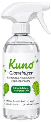 Kuno Glasreiniger – Streifenfreier Glanz für Fenster, Spiegel & Glasflächen – Kraftvoll gegen Schmutz, Schlierenfrei, Schnelltrocknend - 500 ml (1)