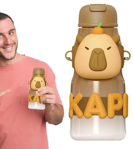 Botella de Agua Capybara Bonita | Vaso Térmico Para Bebidas,Taza De Acero Inoxidable Gran Capacidad Para Gimnasio Y Hogar Uso Doble