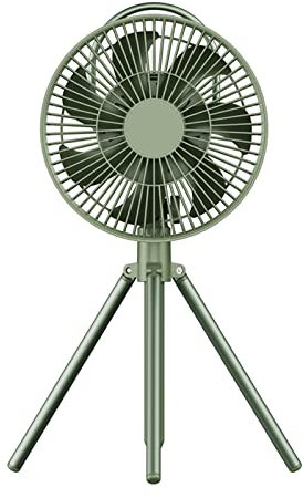 Ddujbtp Ventilatore da campeggio a soffitto con telecomando e batteria di alimentazione 10000 mAh per esterni 120 ° agitazione per pesca barbecue